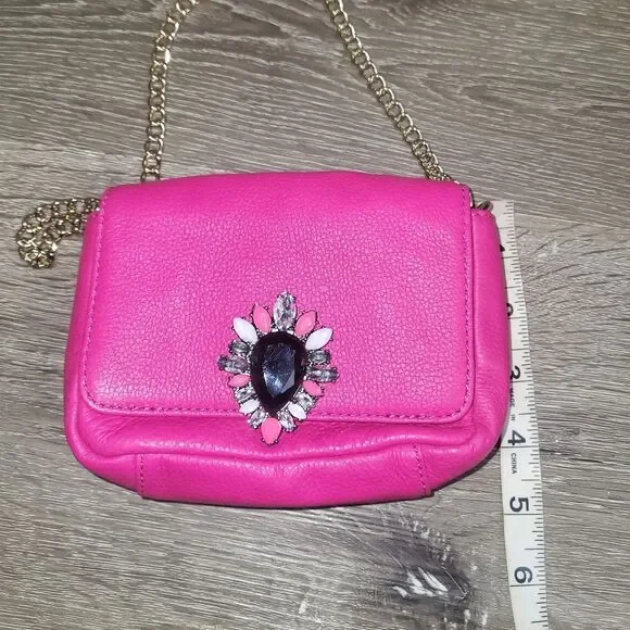 Juicy Couture Leather Pink Mini Chain Link Crossbody Bag - Picture 8 of 8